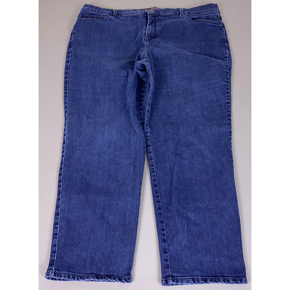 Gloria Vanderbilt Amanda Jeans Womens 22W Average Blue High Rise Tapered Stretch